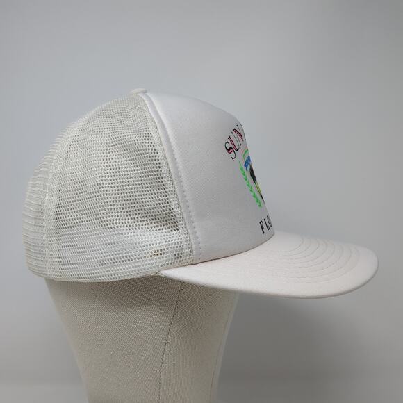 Sun Lover Florida Snapback Mesh Back Trucker Hat White One Size Speedway - Picture 5 of 9